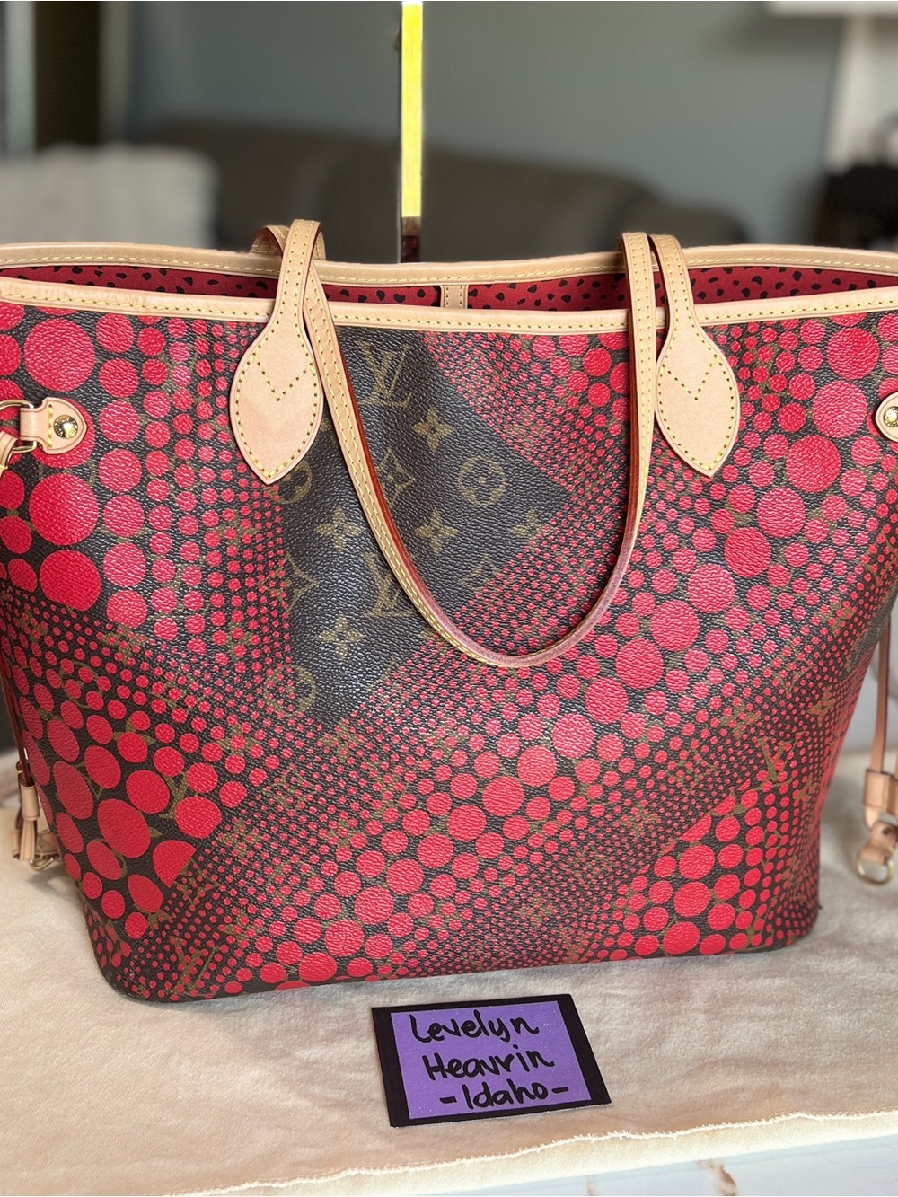 Authentic Louis Vuitton Neverfull MM Monogram Wave/Kusama